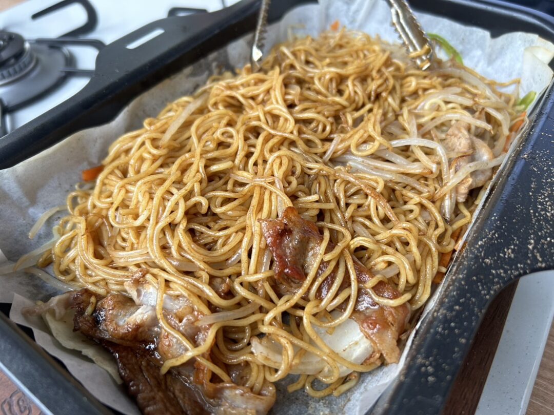 実際に調理した焼きそば