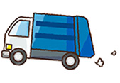 屋根材処分の清掃車イラスト