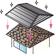 屋根の重ね葺き工事イラスト